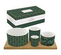 Set Aperitif 4 COUPELLES en Porcelaine sur Plateau Bambou Charleston