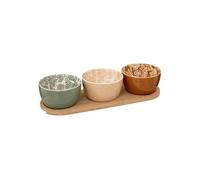 - Set Apéritif 4 Pièces en Grès "Rivi" 30cm Multicolore