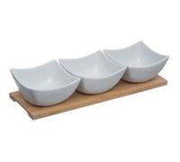 Set Apéritif 4 pièces ""Porcelaine"" 30cm Blanc
