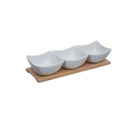 - Set Apéritif 4 pièces Porcelaine 30cm Blanc