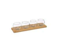 Set Apéritif 5 Pièces Design ""Bambou"" 30cm Beige