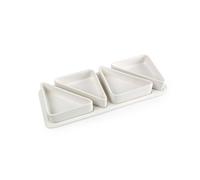 Set apéritif Ensemble Snack 4 coupelles sur plateau en porcelaine SC