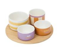 Atmosphera - Set apéritif poolside plateau en bambou et 4 bols assortis