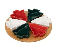 Set Apéritif Sapin 6 Pièces Et Plateau En Bambou