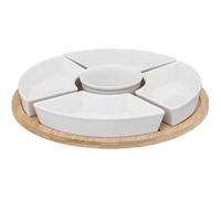 Set Apéritif - Secret de Gourmet - 6 Pièces - Porcelaine & Bambou - Lave-vaisselle - Micro-ondes