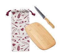 Set apéro (planche à découper, couteau à saucisson, sac à saucisson) | Lot de 3, Indispensables pour un Apéritif Réussi, Matériaux Responsables