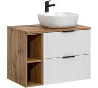 Set armoire Comad Adel White ADEL WHITE 82-60-B-2S, lavabo Comad Smile UM-6252SMILE40DP, ADEL OAK 89-80-B, XILO OAK 81-01-A