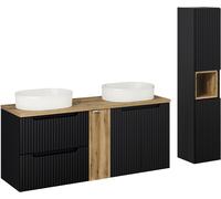 Set armoire Comad Nova Black NOVA BLACK D2 82-60-2S, armoire Comad Nova Black NOVA BLACK D 80-03-2D(W80-01D), NOVA BLACK D2 82-60-2D, BEYOND 5 WHITE ( E-6564 ), NOVA OAK A 81-20-1D(W81-01A), NOVA OAK