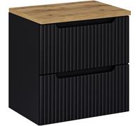 Set armoire Comad Nova Black NOVA BLACK D2 82-60-2S, plan de travail Comad Nova Oak NOVA OAK A 89-60