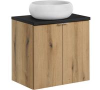 Set armoire Comad Nova Oak NOVA OAK A 82-60-2D, lavabo Comad Wiki UN-WIKI-SW, NOVA BLACK B 89-60