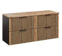 Set armoire Comad Xilo XILO BLACK WOTAN 82-60-D-2S, plan de travail suspendu Comad Nature Wotan NATURE WOTAN 89-120-46 M