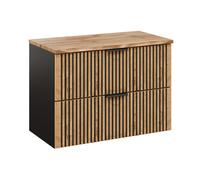 Set armoire Comad Xilo XILO BLACK WOTAN 82-80-D-2S, plan de travail suspendu Comad Nature Wotan NATURE WOTAN 89-80-46 M