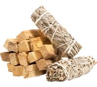 Set Aromantra : sauge blanche 2 bottes (20-30 g) & bois de palo santo 200 g - encens pour rituels et purification