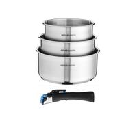ARTHUR MARTIN Set 3 casseroles 16/18/20 cm + 1 poignée gris