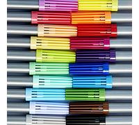 Set Artiste de 20 Feutres Textiles Lavables Originaux - Feutres Doubles Pointes dans un Tube de Rangement Pratique.