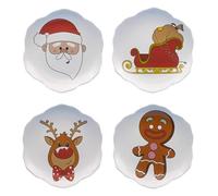 Set assiettes, soucoupes pour enfants, en mélamine avec décorations de Noël Design, production et graphismes entièrement italiens. Dessins conçus par l'illustratrice pour enfants Simona Giudizio