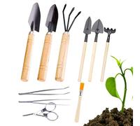 Set Attrezzi Da Giardinaggio 10 Pezzi 250 G - Utensili Manuali Con Manico Antiscivolo per Scavo | E Semina Ideali per Cortili Balconi Terrazze Patii Vialetti E Cura Piante Esterne