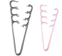 Set aus 2 dreieckigen Texturierkämmen, grau und rosa, ABS-Material, volumengebender Haarkamm, Styling-Tool im Salon-Stil, 23 x 3,2 bis 9,5 cm, für feines Haar, Glätten und Locken