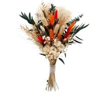 Set aus 50 Orange getrockneten Blumen, Strauß mit Hasenschwänzchen und Pampasgras, natürlich luftgetrocknete Deko für Zuhause, Hochzeit, Party, Landhausstil, 16,93 x 11,02 Zoll