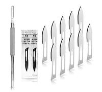 Set avec 10 x lames de scalpel N° 13 - Lame stérile en acier au carbone et 1 x May - manche de scalpel Figure N°3 avec manche rond en acier inoxydable