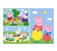 Set avec 3 puzzles de 48 pieces peppa pig : pique nique en famille - joue avec ses amis dans la bac a sable - clementoni peppa le cochon puzzle enfant G