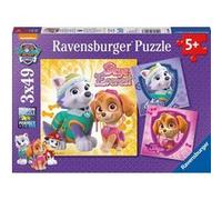 Set avec 3 puzzles de 49 pieces pat patrouille stella et everest - puzzle paw patrol ravensburger G