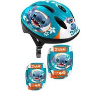 STAMP ST626507 Combo (Casque + Genouillères & Coudières) Jeunesse Unisexe, Bleu, 50-56 cm