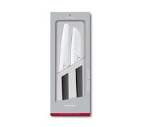 Set Avec Couteau À Pain Et À Pâtisserie Et Couteau Santoku Set 2pz Noir
