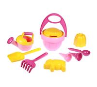 Set bac à sable LENA 10 pièces seau pelle râteau et bien plus rose jaune