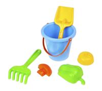 Lena- Happy Sand Set de 6 Pièces Ensemble Seau 3 Moules (Légumes) Râteau et Pelle Jouet de Sable pour Enfants à partir de 12 Mois, 05417, Multicolore