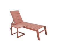 Set Bain De Soleil Et Table D'appoint Barbados En Textilène Terracotta - Aluminium Terracotta Orange