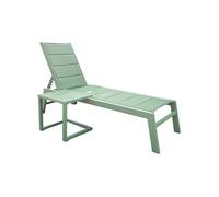 Happy Garden Bain de soleil Barbados Textilène aluminium Multi-position + table d'appoint Vert sauge