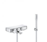 Set bain/douche Mitigeur Grohtherm SmartControl + Douchette Euphoria 1 jet avec support mural, Chrome (34718000-EUPHORIA)