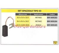 Set Balais 2 Pièces Modèle 03 Bosch 12.5 x 6.0 Pour 20.0 MM 009185