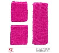 Set bandeau et bracelets rose fluo - WIDMANN - années 80 - aérobic