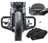 Set Barre protection, Sacs interieures, Pare-brise pour Harley SGlide 18-23 STS7