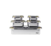 Set Batch Cooking - 5 Boîtes Alimentaires en Inox 650ml, 1300ml & 5000ml