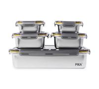 Set batch cooking 5x boîte inox alimentaires - pika