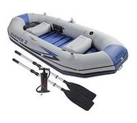 Set bateau gonflable 3 places Intex "Mariner 3" avec gonfleur et rames Gris et Bleu Gris et Bleu G