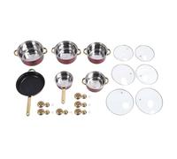 Set Batterie de Cuisine Acier Inoxydable 18/10 Poêles, Casseroles et Marmites 16-24 cm - Compatible Induction, Poignées Amovibles, Idéal Cuisine & Camping Car