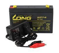 Set - Batterie Plomb Et Chargeur - 6V 7Ah KungLong Batterie 0,6A Chargeur