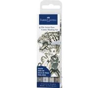 Faber-Castell 267195 - Pitt Artist Pen Brush, Comic Shading Set, 4 pieces, brush pen set