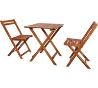 set bistrot 3 pièces pliable en bois massif d'acacia
