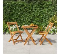 set bistrot 3 pièces pliable en bois massif d'acacia
