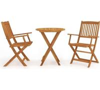 set bistrot 3 pièces pliable en bois massif d'acacia