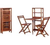 set bistrot 3 pièces pliable en bois massif d'acacia