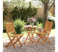 set bistrot 3 pièces pliable en bois massif d'acacia