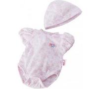 Set Body A Fleurs Roses + Bonnet Pour Poupon 43 Cm Baby Born (Ref.Za03)