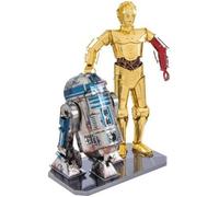 Set Boîte Cadeau - METAL EARTH - Star Wars R2D2 & C-3PO - Jeu de Construction en métal - Gris - Orange