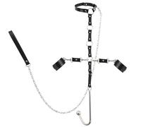 Set bondage complet avec collier, crochet anal et menottes - Kit réglable pour jeux SM intenses - Accessoire BDSM pour couples et passionnés de fétichisme